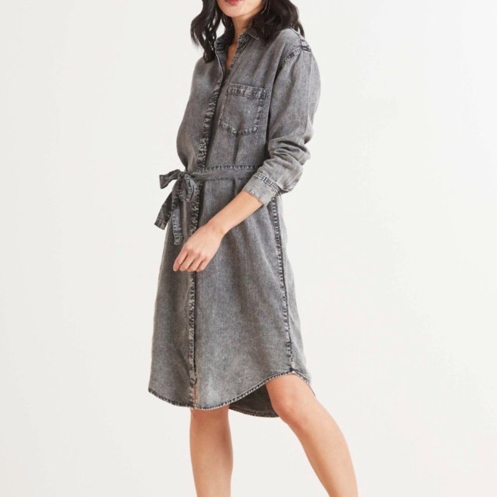 Rails Gray Long Sleeve Dress